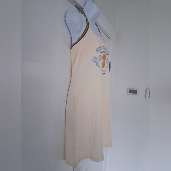 NWT H&M LOGG Sport/ Cream Orange Halter Neck Midi Dress/ Tennis/ Size US M - Picture 7 of 11